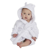 Hooded Dressing Gown with Ears in White