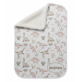 Personalised Name Dinosaur Sherpa Blanket
