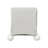 Knitted Wrap with Sherpa Back in Grey