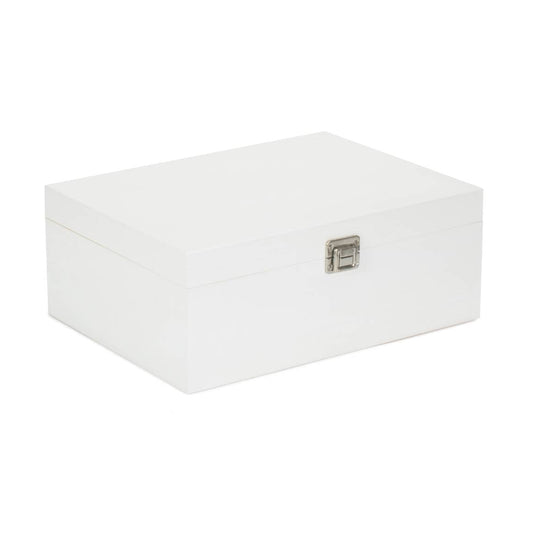 White Wooden Hamper Gift Box with Metal Clasp