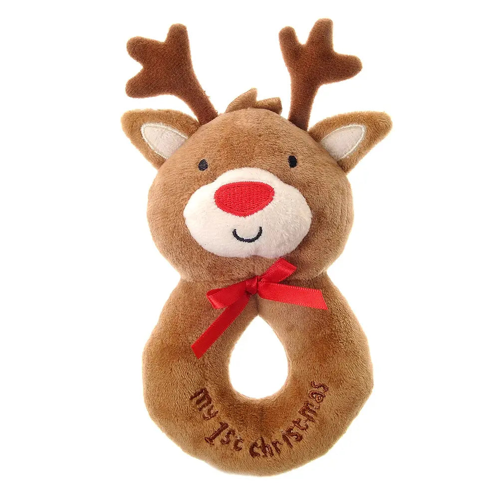 1st Christmas Baby Reindeer Rattle