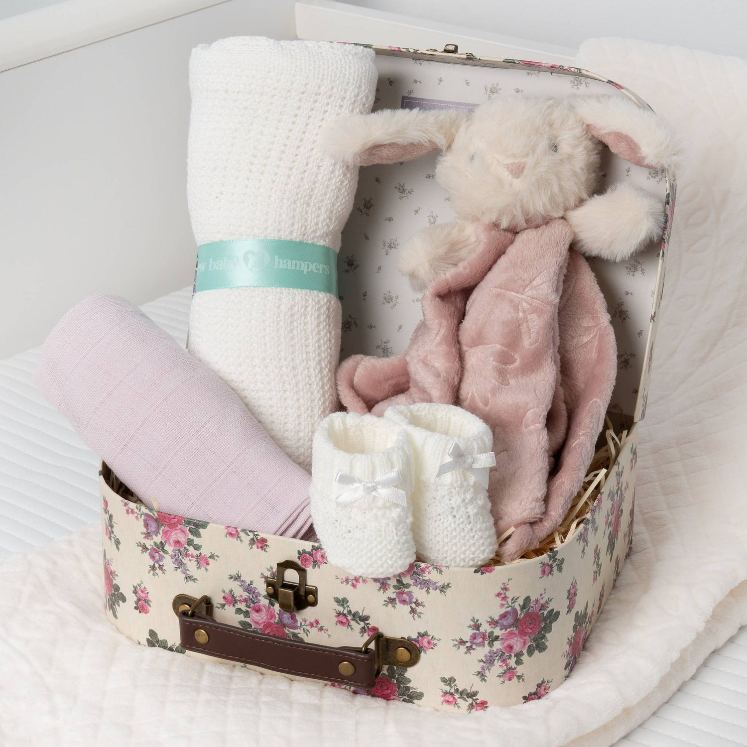 Rabbit Theme Baby Shower Hamper with Small Floral Design Case