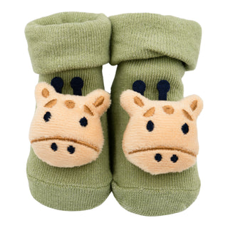 Baby Boy Giraffe Bootees in a Safari Animal Design - 0-6 Months