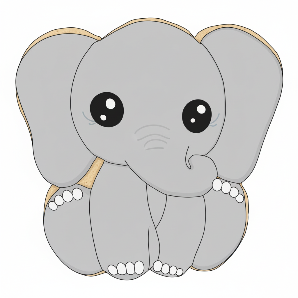 Grey Elephant Cookie