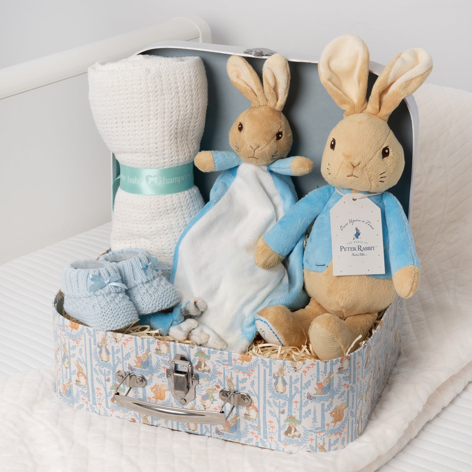 Peter Rabbit Soft Toy & Comforter Baby Gift Set Hamper