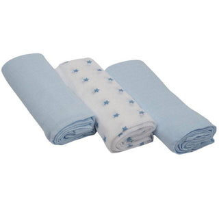 Muslin Cloth Squares in Blue with Stars