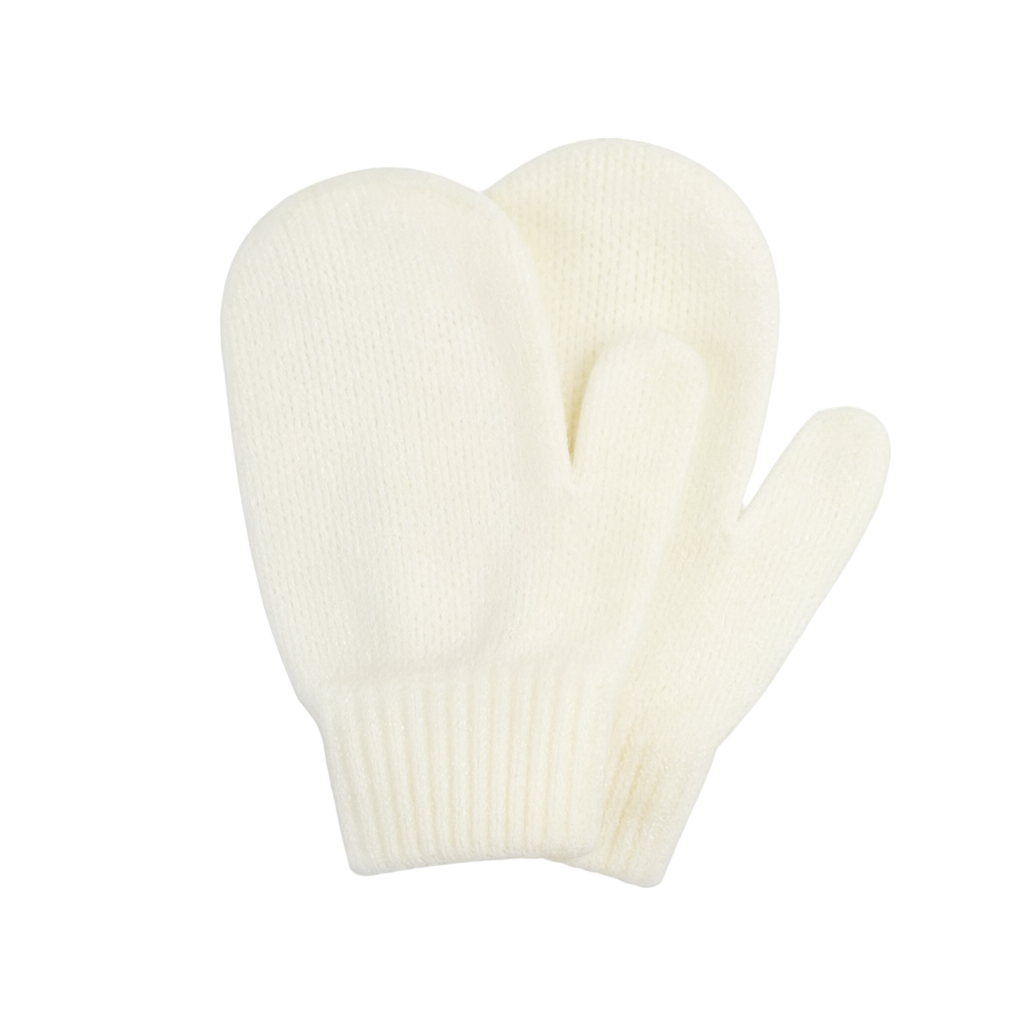 Cream Baby Mittens - 0-3 Months
