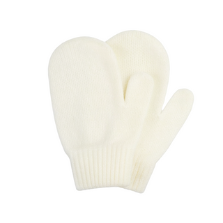 Cream Baby Mittens - 0-3 Months