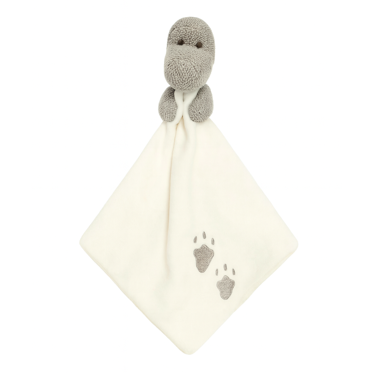 Grey Dinosaur Diplodocus Baby Comforter Toy