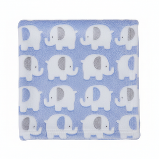 Blue Elephant Theme Baby Blanket