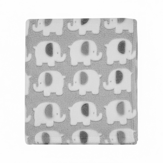 Grey Elephant Theme Baby Blanket