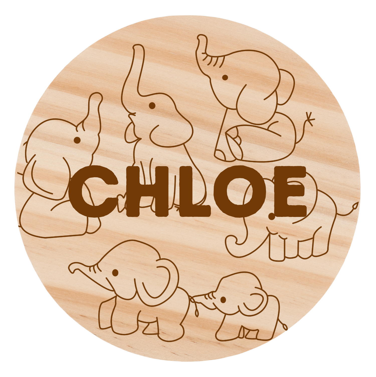 Elephant Engraved Disc