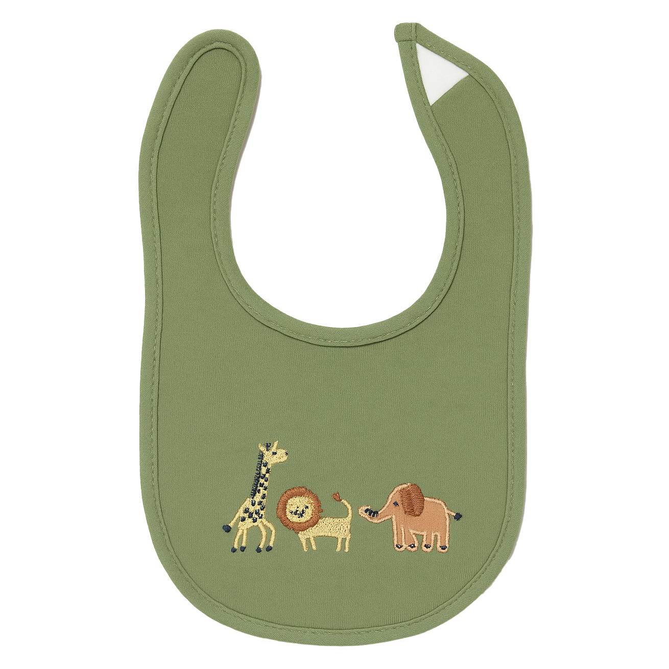 Green Safari Embroidered Bib