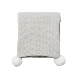 Knitted Wrap with Sherpa Back in Grey