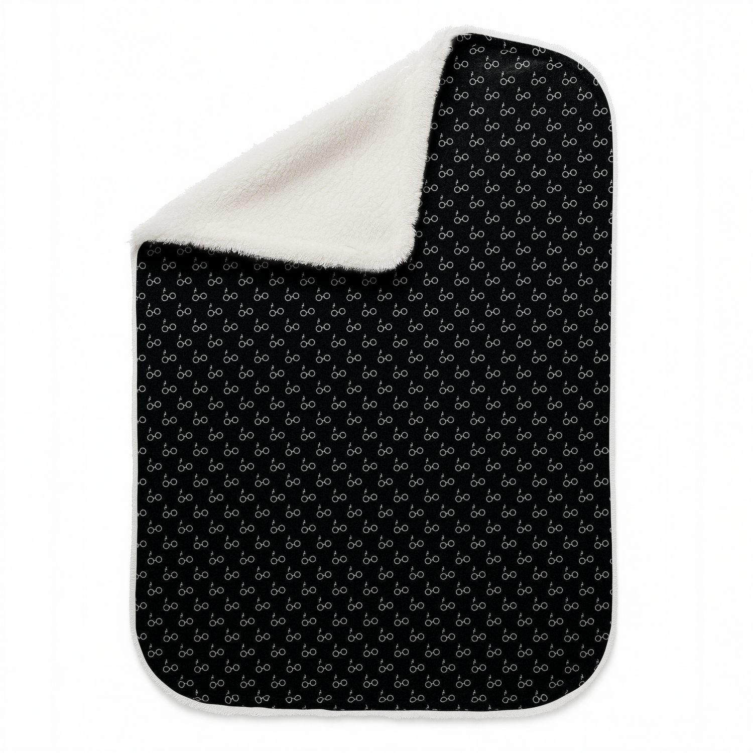 New Baby Hamper Blanket - Black Potter Glasses Design - Large
