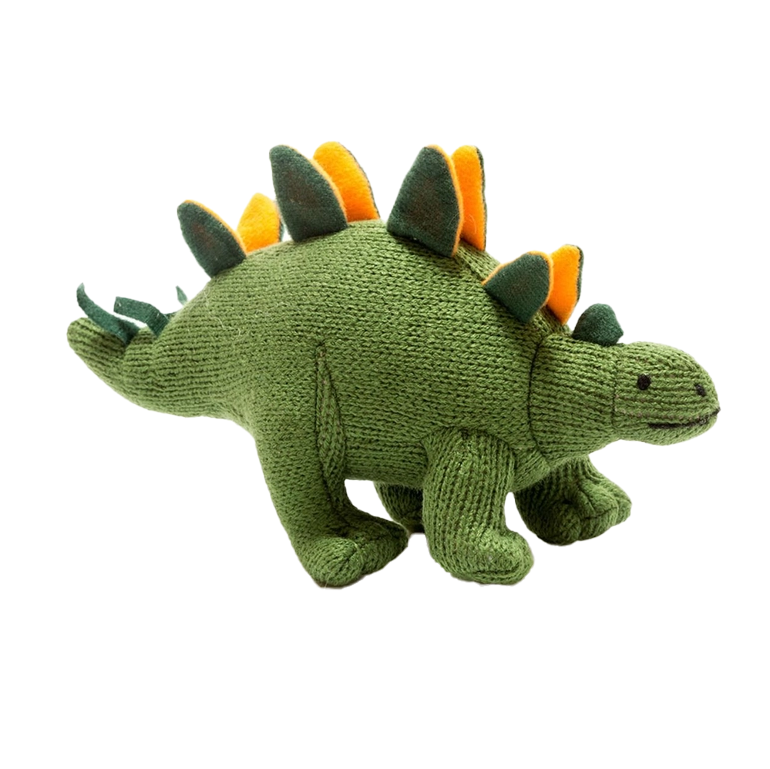 Green Knitted Dinosaur Rattle - Small