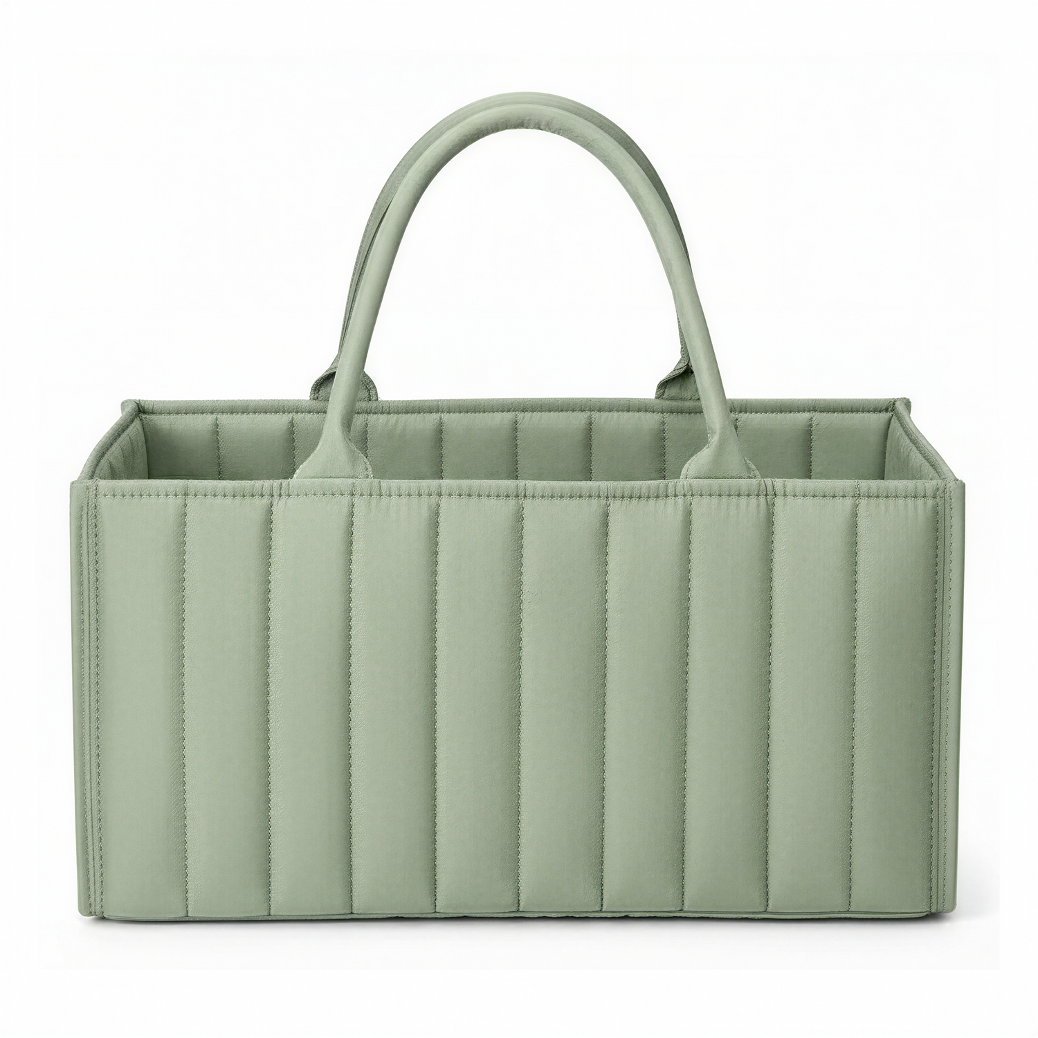 Sage Green Quilted Carry Caddy with Compartments