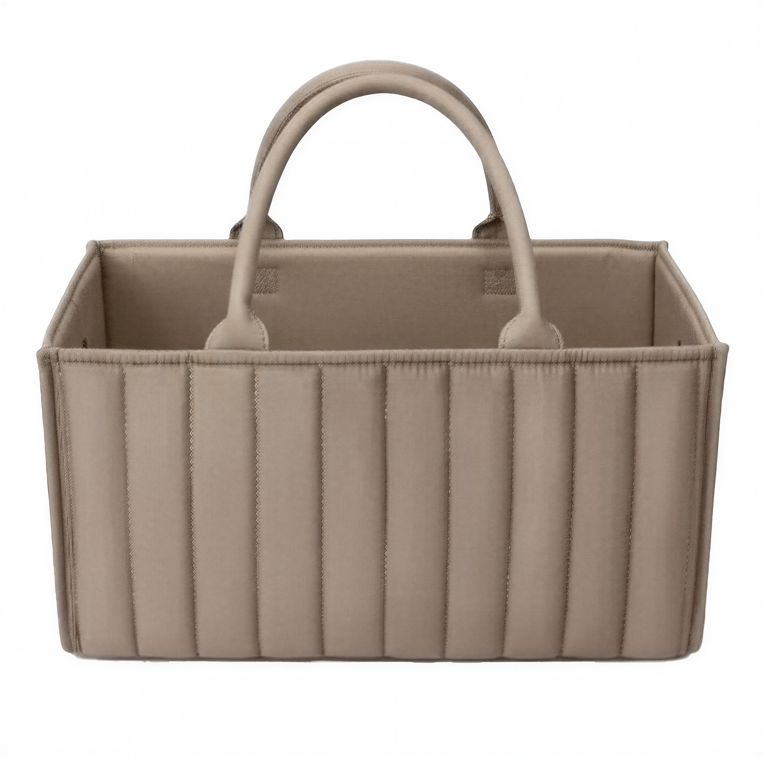 Cream Quilted Carry Caddy with Compartments