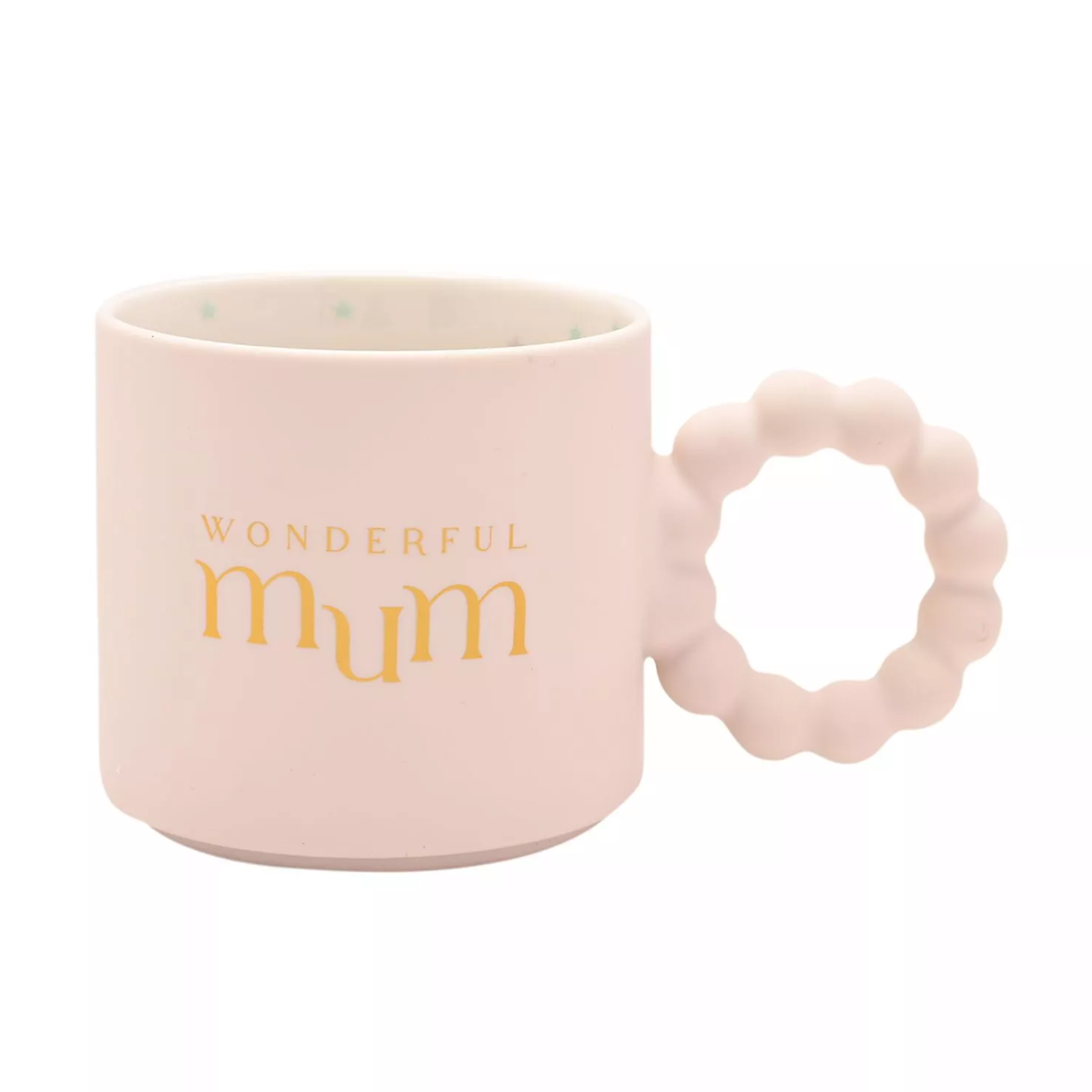 Wonderful Mum Pink Mug Embossed Gold