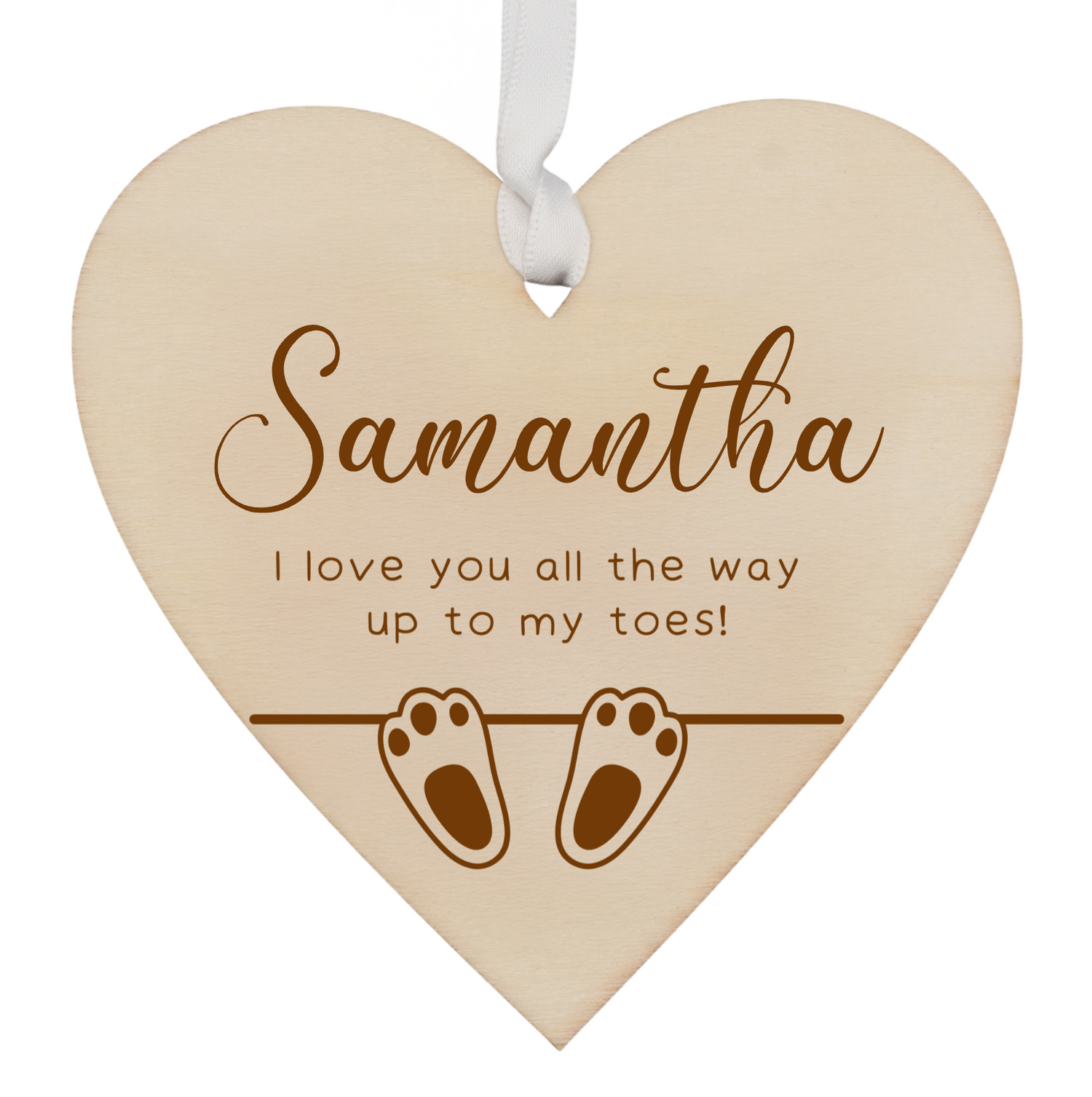 Personalised Rabbit Message Engraved Heart with Ribbon
