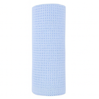 Pure Cotton Cellular Knit Shawl in Baby Blue