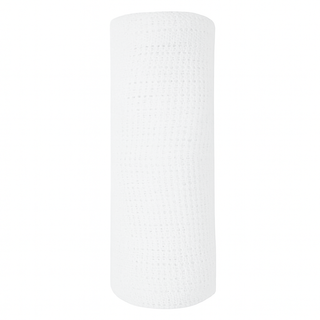 Pure Cotton Cellular Knit Shawl in White