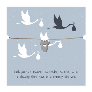 New Mum Charm Bracelet Baby Grow Charm - Blue