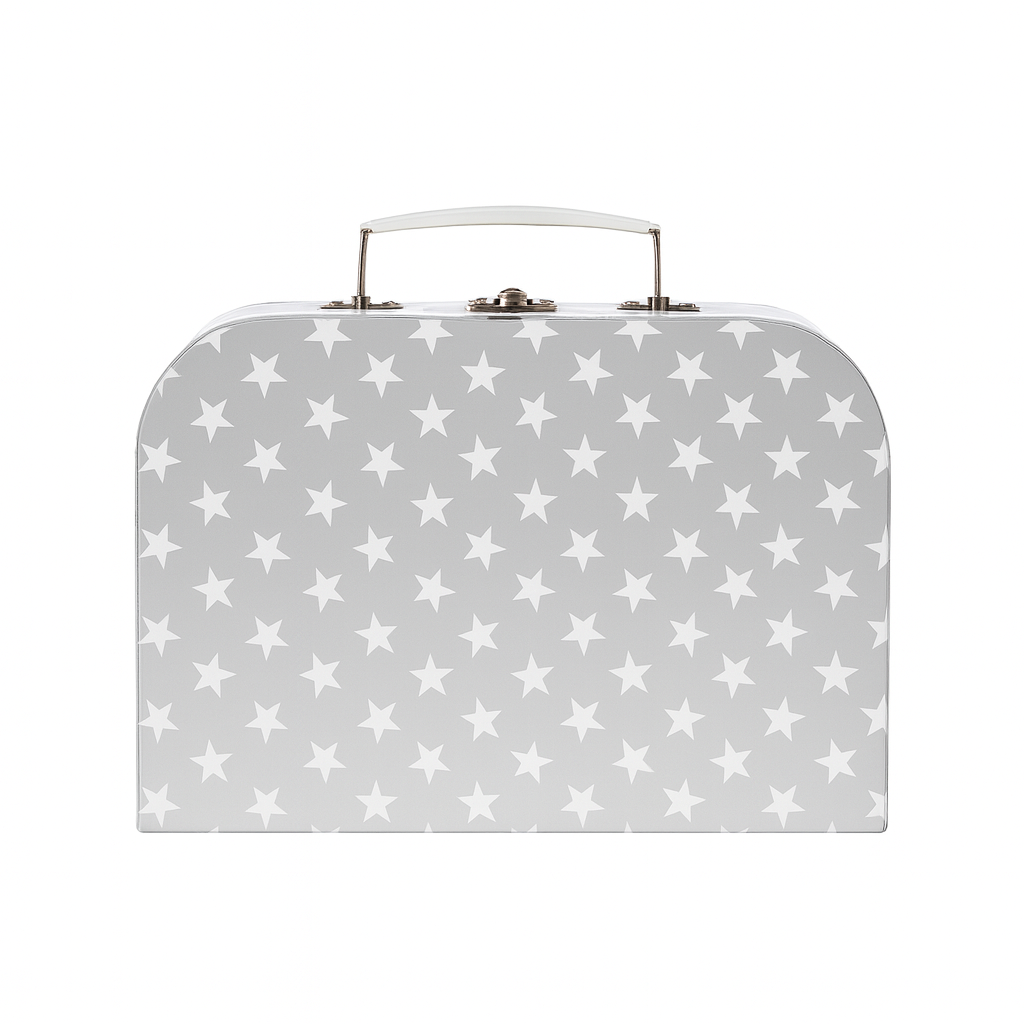 Medium Hamper Gift Box in a Grey Star Suitcase Design
